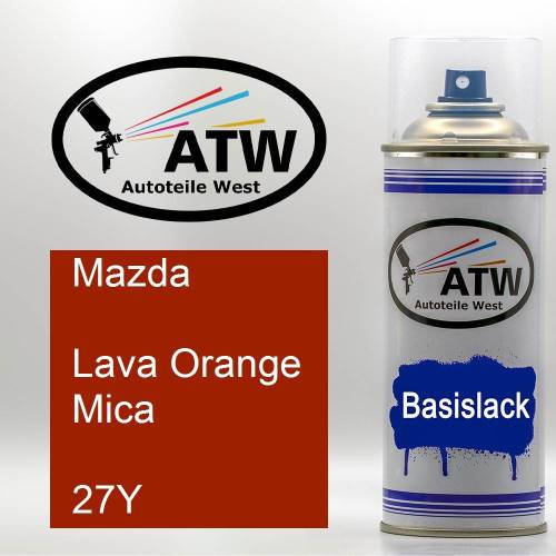 Mazda, Lava Orange Mica, 27Y: 400ml Sprühdose, von ATW Autoteile West.